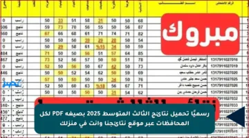 رسميًا تحميل نتائج الثالث المتوسط 2025 بصيغة PDF لكل المحافظات عبر موقع نتائجنا وأنت في منزلك